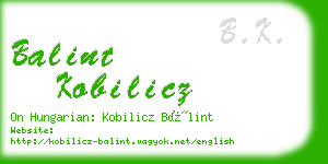 balint kobilicz business card